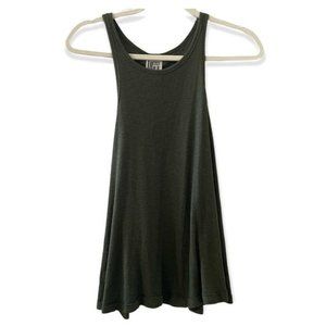 Free People Green Distressed Ribbed Swing Tank Top